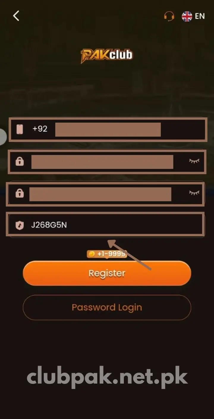 Enter Invite Number for Register – Pak Club Game screenshot
