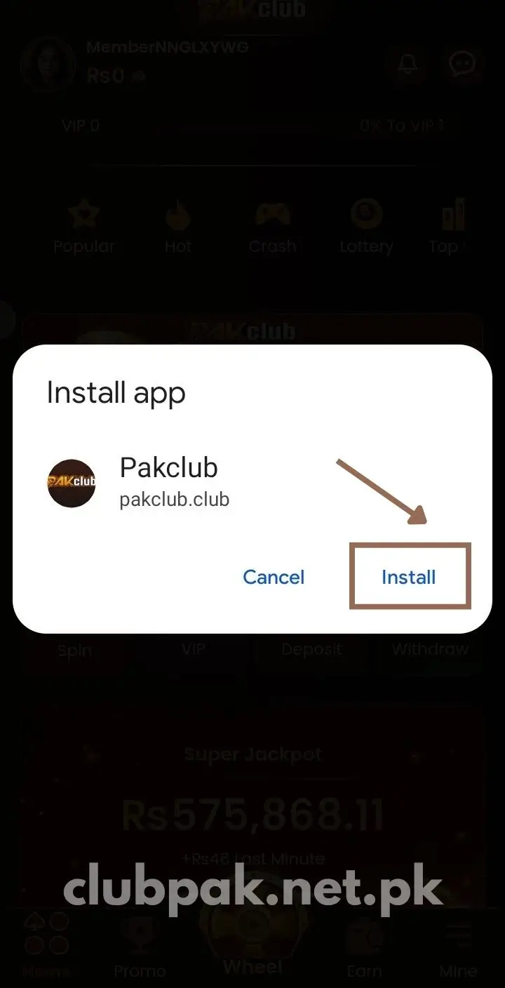 Install Pak Club App – Pak Club Game screenshot