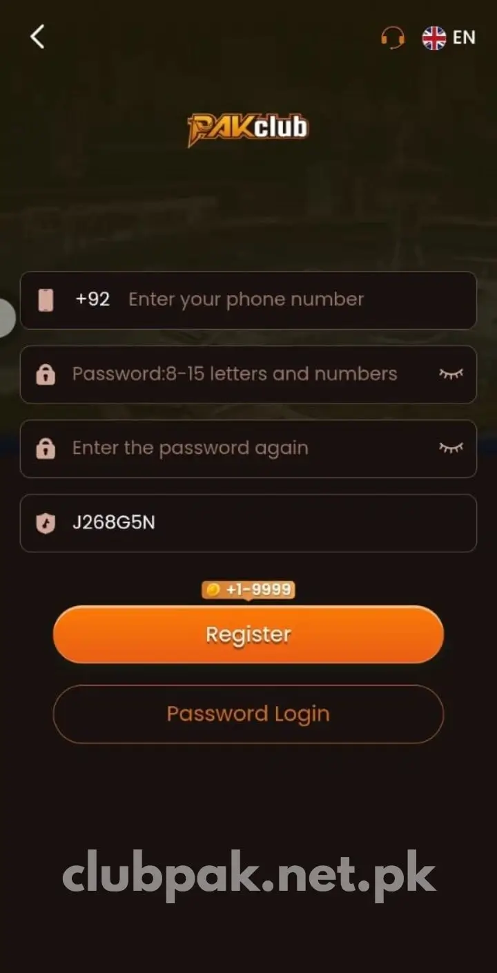 Pak Club Register – Pak Club Game screenshot